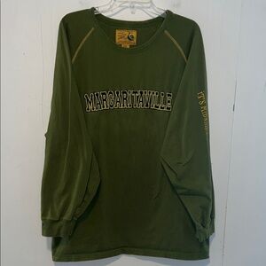 Vintage  Rare Margaritaville Olive Green Cotton Shirt XXL I6